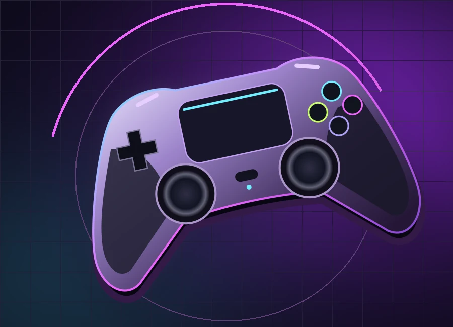 Gamer Marketplace — original neon controller illustration
